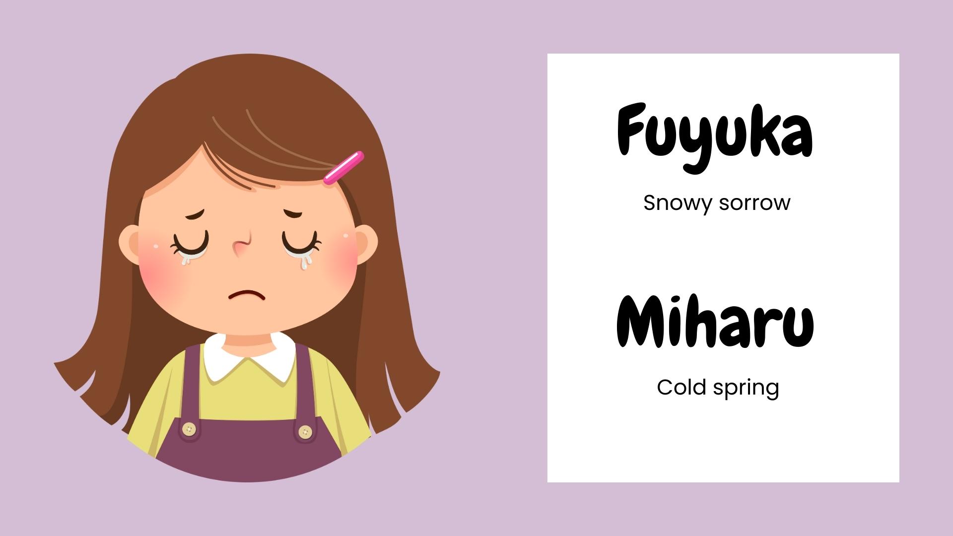 Japanese Girl Names that Mean Sadness