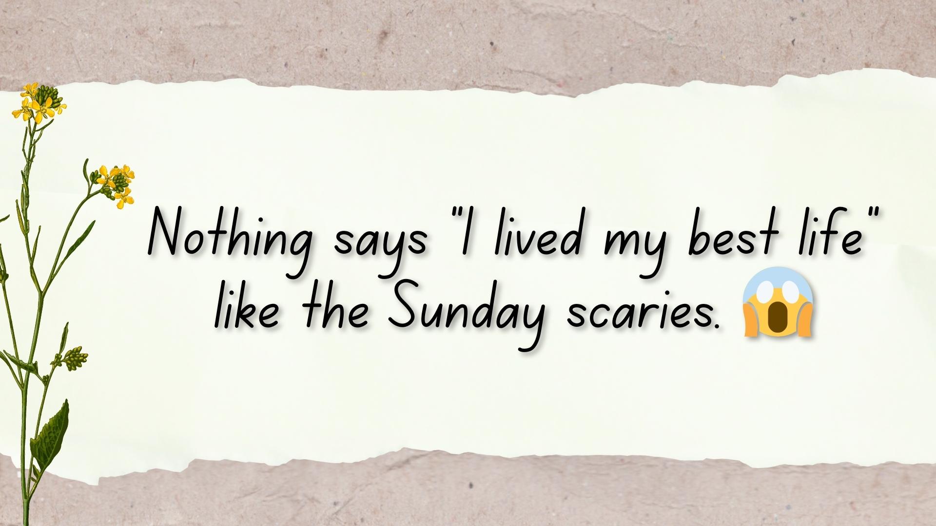 Nothing says "I lived my best life" like the Sunday scaries. 😱