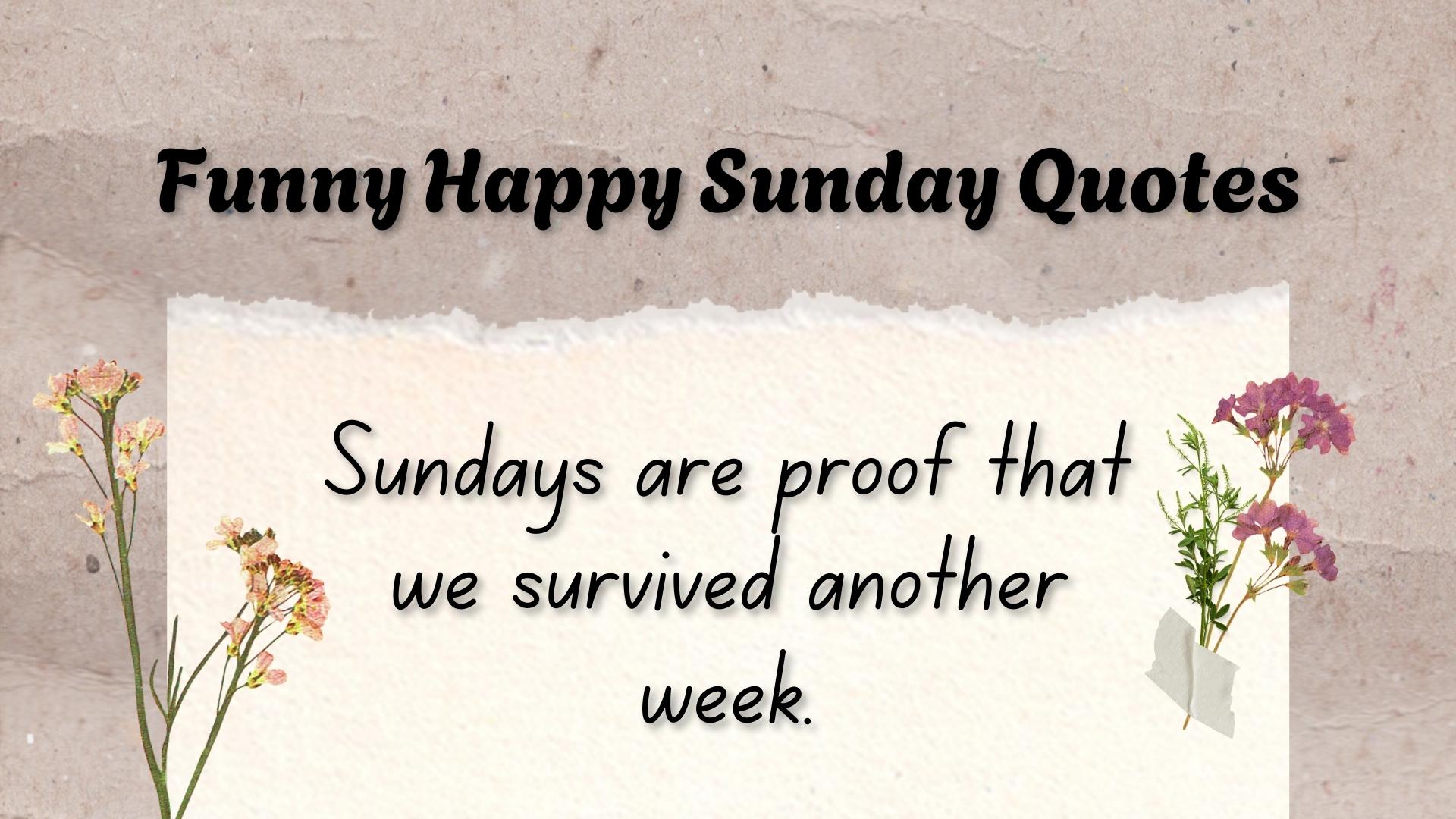 Sundays are proof that we survived another week.